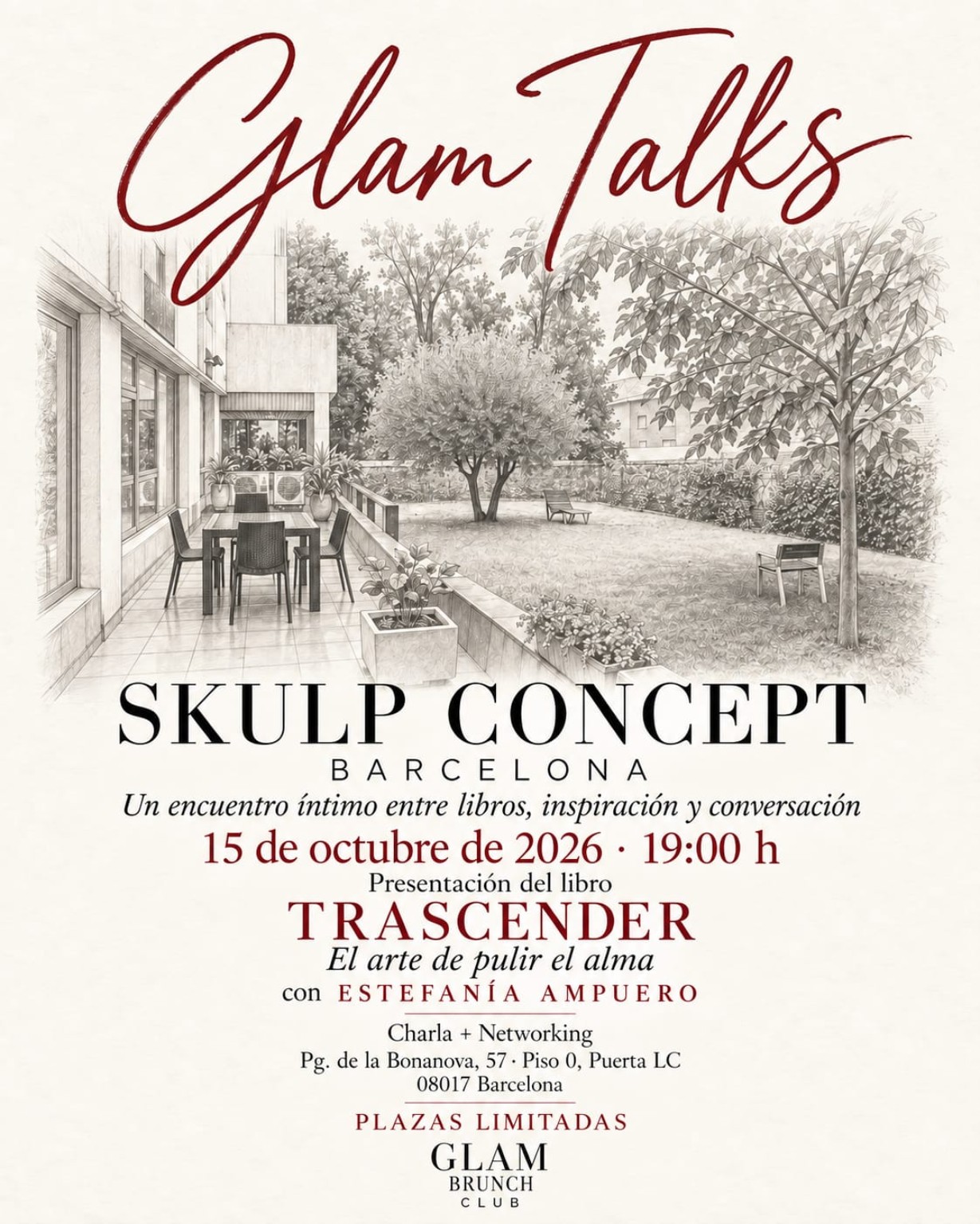 Cartel de GLAM Talks en SKULP Concept